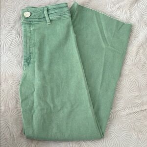 Zara Green Straight Leg Jeans Soft Stretch Denim